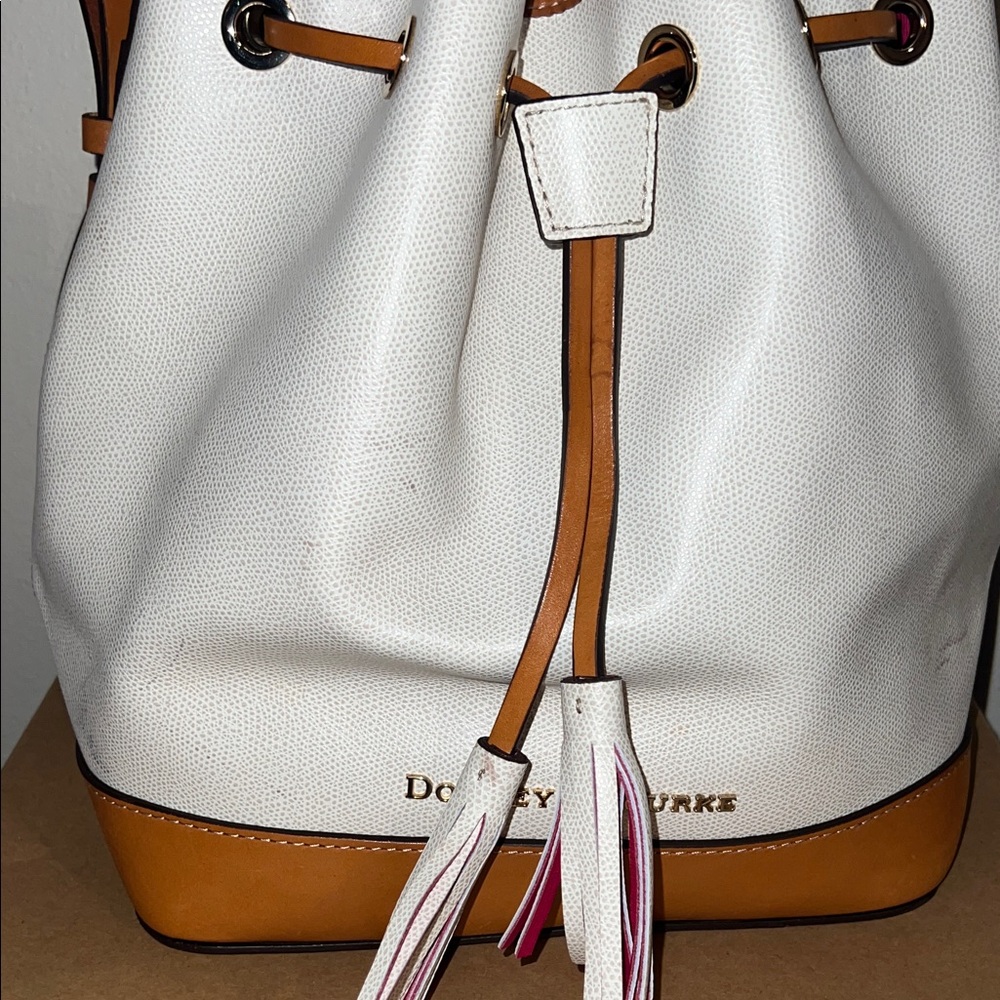 Dooney & Bourke White and Tan Shoulder Bag